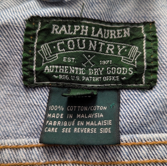 SOLD 🚫 Vintage Ralph Lauren Country Polo Blue Denim Cropped Jacket - Picture 7 of 9